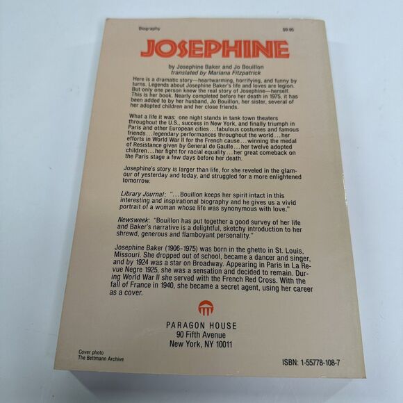 Josephine PB Book By Josephine Baker and Jo Bouillon Biography Vintage - Picture 2 of 8